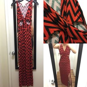 Printed Summer Maxi Dress with Cutout Details